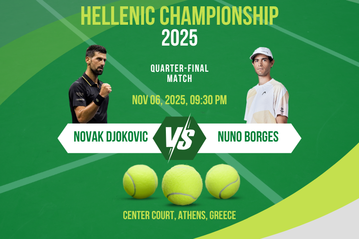 Novak Djokovic vs Nuno Borges: Quarter-Final Clash at the Hellenic Championship 2025 – Tennis Betting Thrills with Myjackpot777